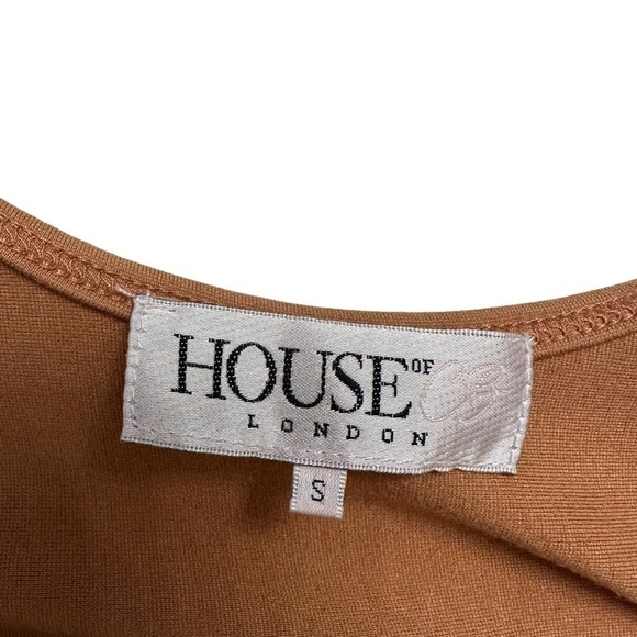 House of CB Bodysuit Fitted Jumpsuit Romper Corset Brown Sexy Going Out Small - Picture 4 of 6